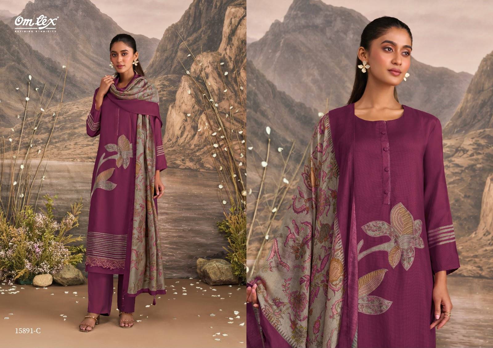 QUINCY By Om Tex 15891 Series Beautiful Festive Suits Stylish Colorful Fancy Casual Wear & Ethnic Wear Muslin Silk Dresses At Wholesale Price